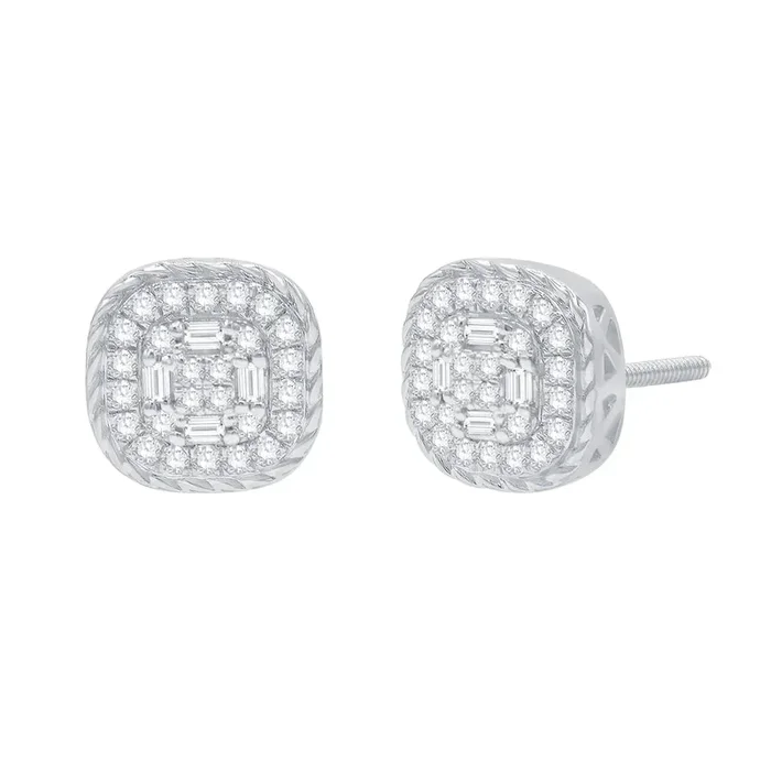 Diamond Rope Outline Earrings (14K)