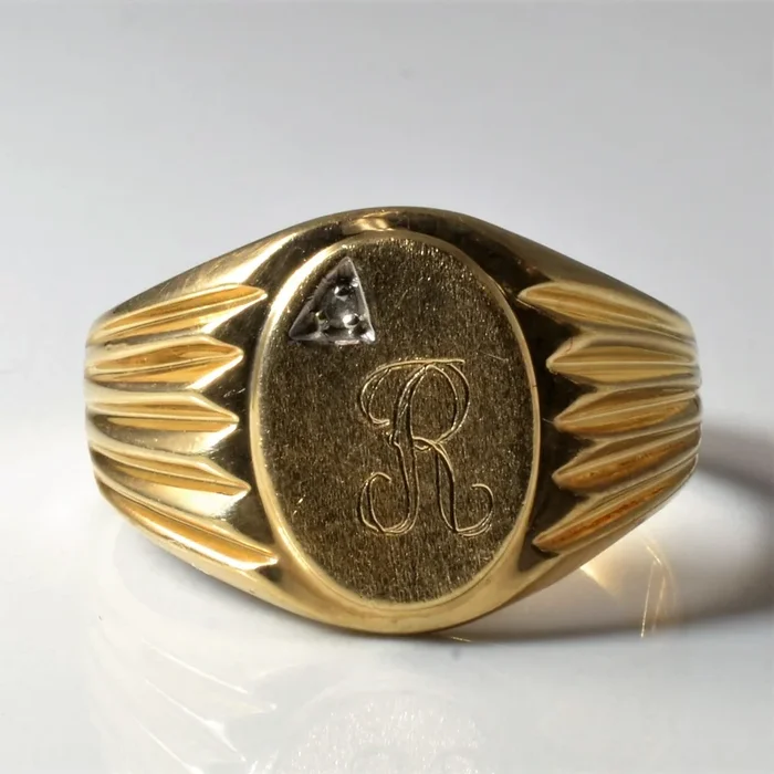 Diamond Signet Ring | 0.01ct | SZ 10.5 |