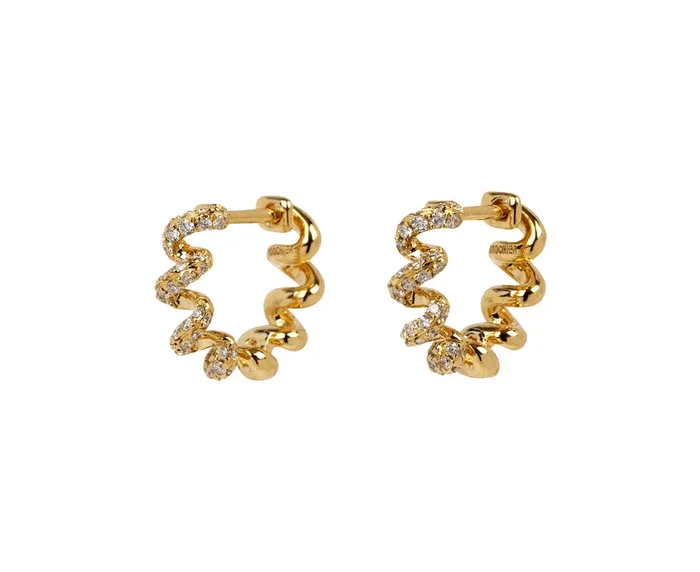 Diamond Slinkee Huggie Earrings