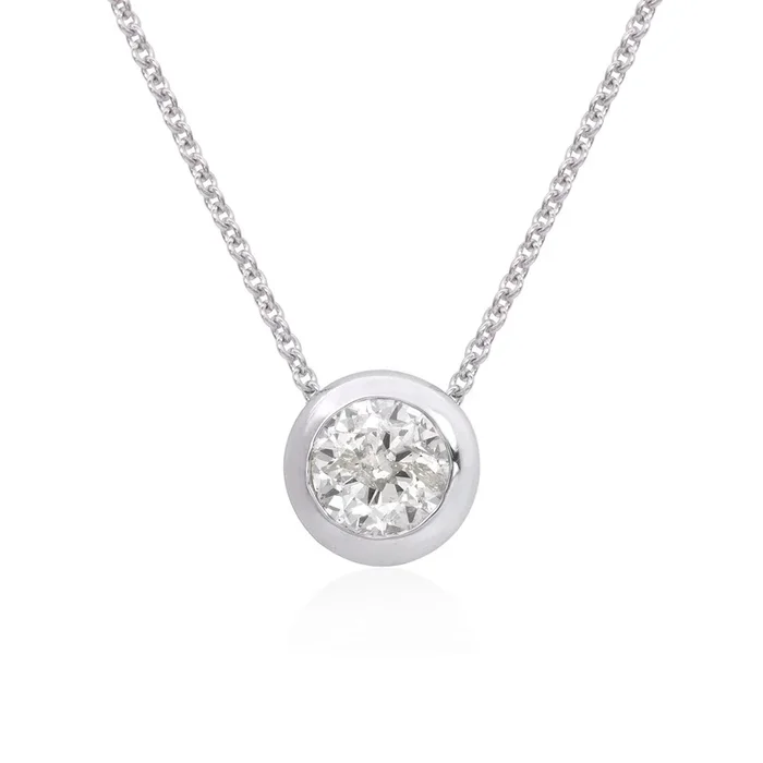 Diamond solitaire necklace (SKU N015)