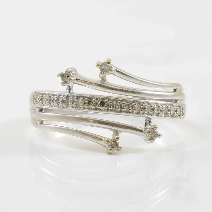 Diamond Spark Bypass Ring | 0.07ctw | SZ 7 |
