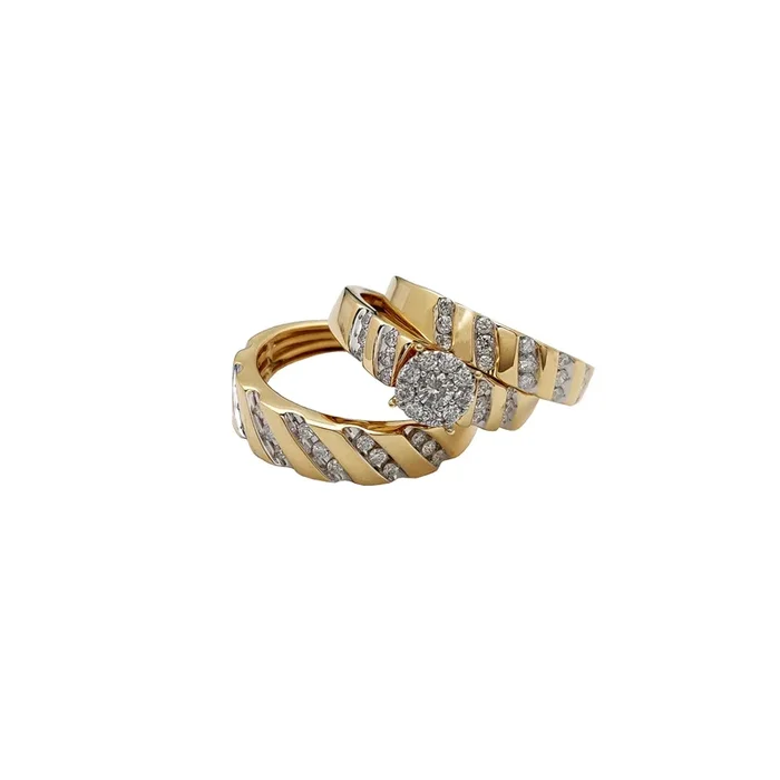 Diamond Tension Setting 3-Piece-Set Rings (14K)