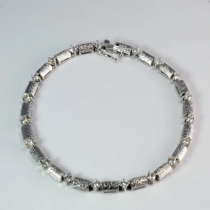 Diamond Textured Chain Bracelet | 1.00 ctw, 7”|