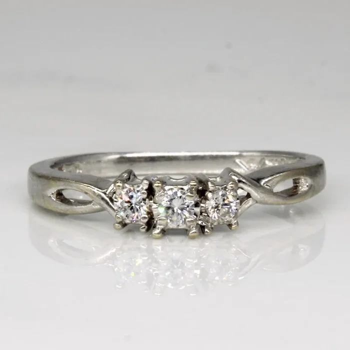 Diamond Three Stone Engagement Ring | 0.11ctw | SZ 7.25 |