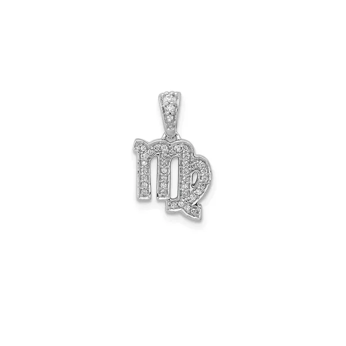 Diamond Virgo Zodiac Sign Pendant (14K)