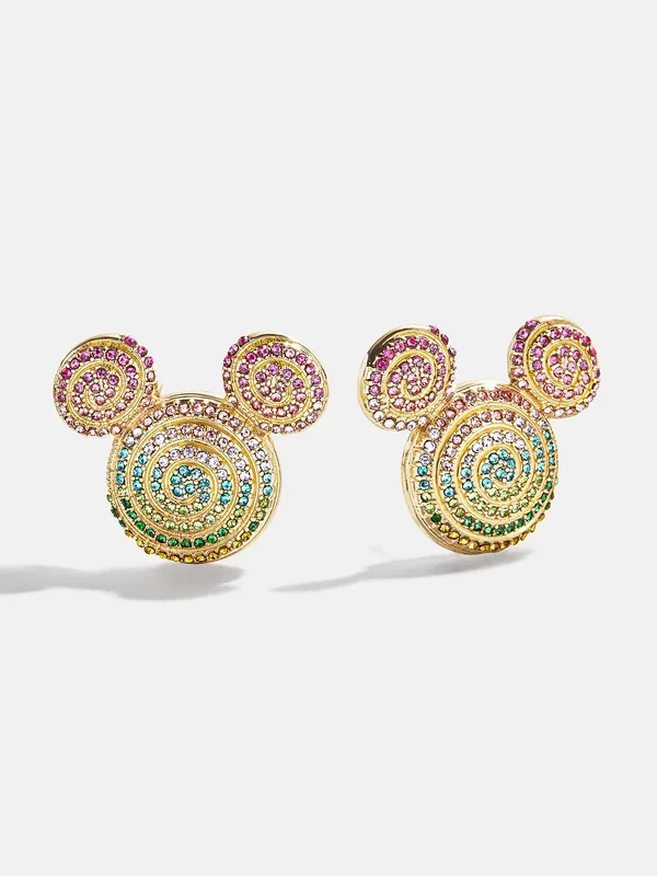 Disney Mickey Mouse Spiral Earrings – Gold/Multi