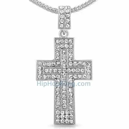 Double Decker Hip Hop Cross & Chain Small