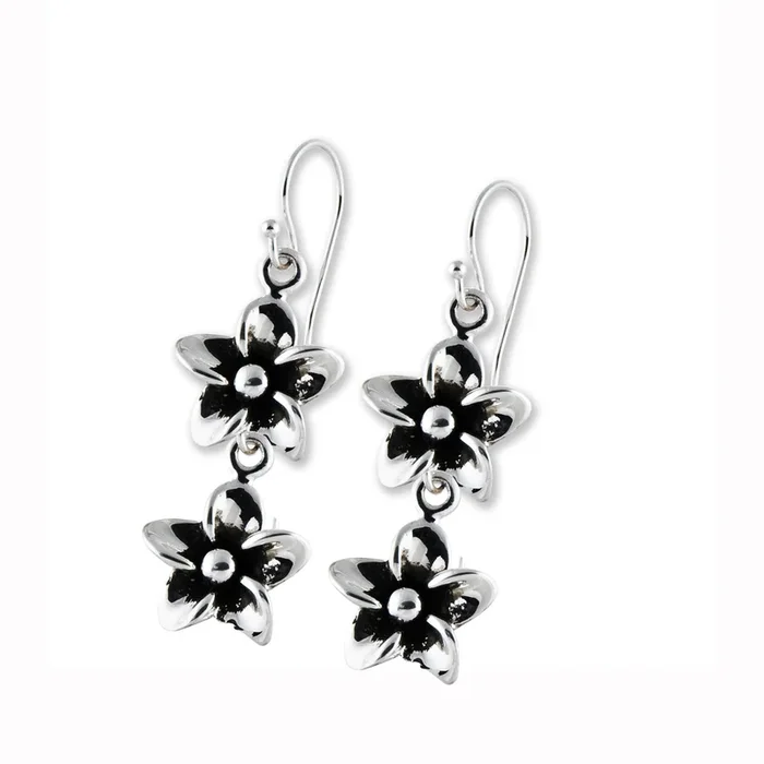Double Drop Plumeria Earring