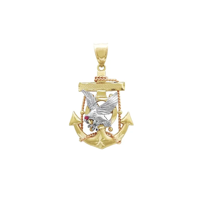 Eagle Anchor CZ Pendant (14K)