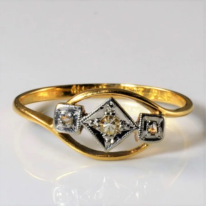 Early 1900s Diamond Bypass Ring | 0.04ctw | SZ 6.75 |