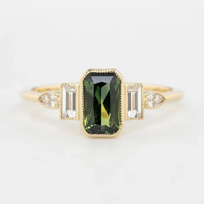 Edith Ring – 1.06ct Green Queensland Sapphire (One of a kind)