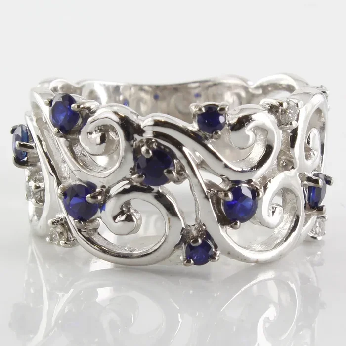 Effy’ Blue Sapphire Vine Ring | 0.08ctw, 0.50ctw | SZ 7.5 |