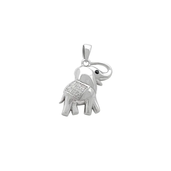 Elephant CZ Pendant (Silver)