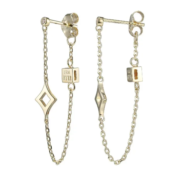 ELLE Gold Chain Dangle Earrings (SI3315)