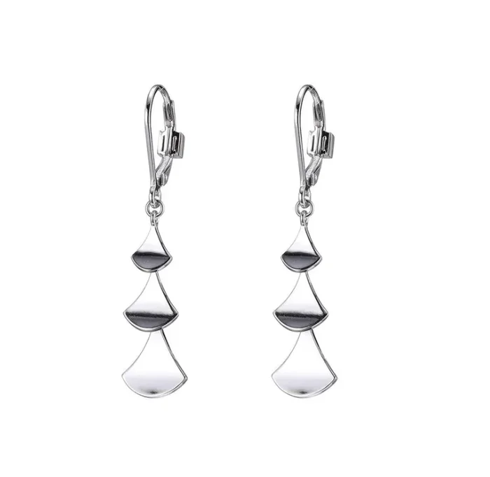 ELLE Silver Fan Dangle Earrings (SI2713)