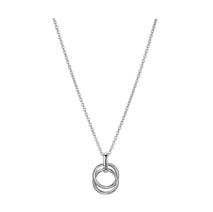 ELLE Silver Interlocking Ring Necklace (SI2680)