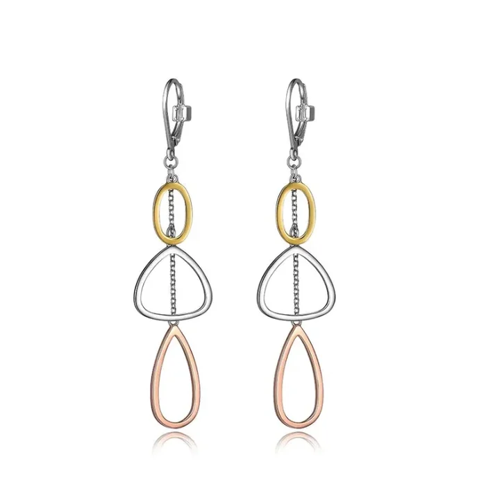 ELLE Tri-Color Dangle Earrings (SI2683)