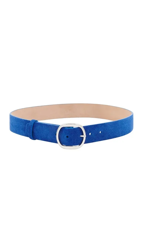 Elster Buckle Belt in Cobalt Suede