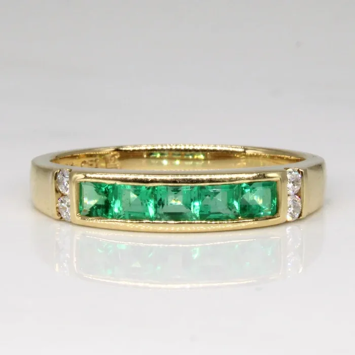 Emerald & Diamond Band | 0.50ctw, 0.06ctw | SZ 6.5 |