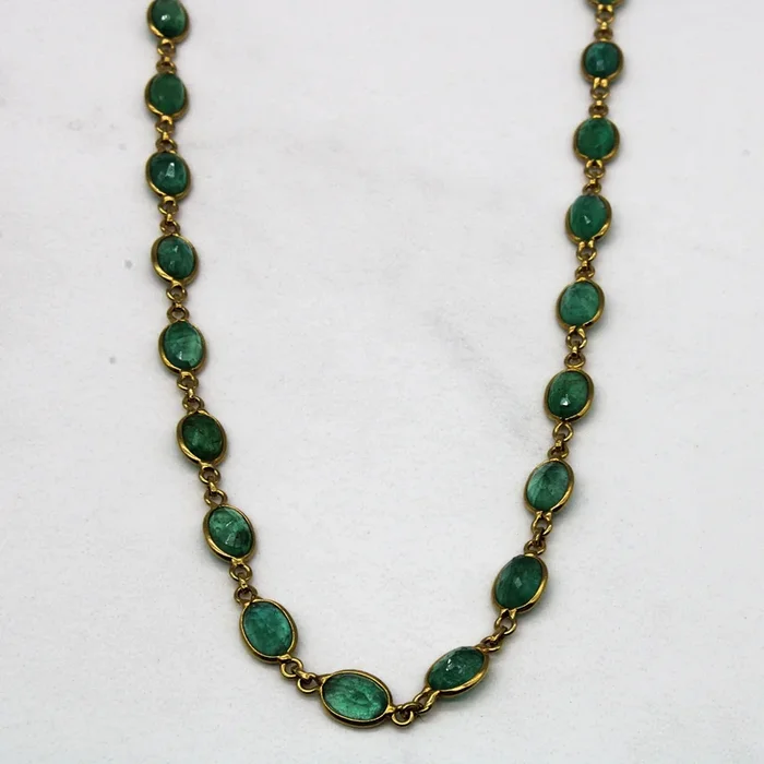 Emerald Eternity Chain Necklace | 17.40ctw | 18″ |