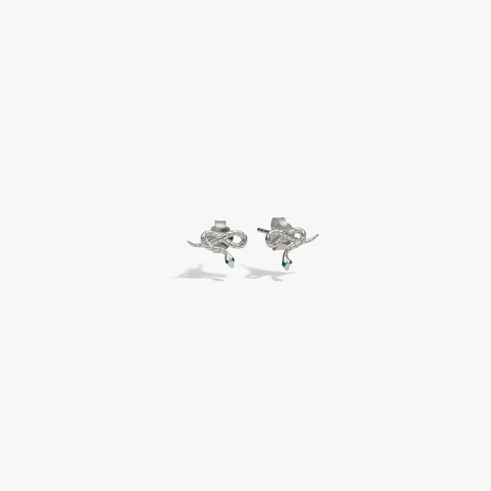Emerald Eye Snake Studs