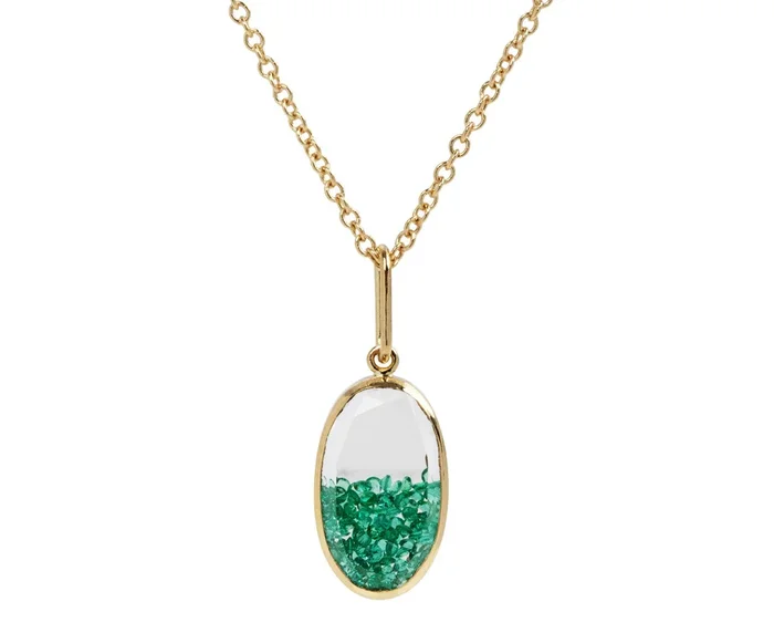 Emerald Oval Sapphire Kaleidoscope Shaker Necklace