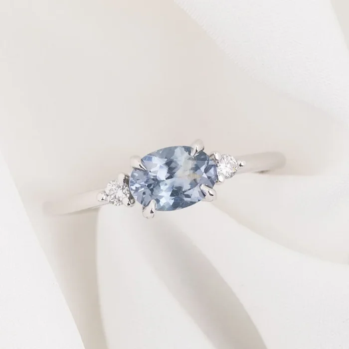 Emilie Ring, 0.98ct Light Blue Umba Sapphire