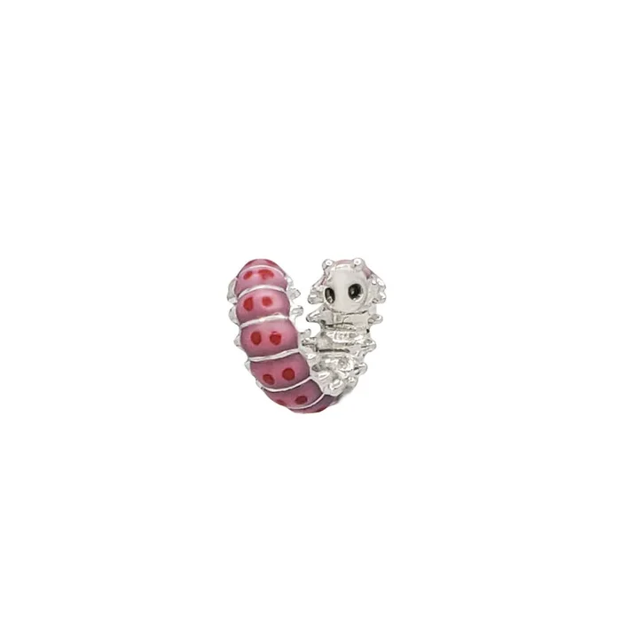 Enamel Caterpillar Charms & Pendant (Silver)