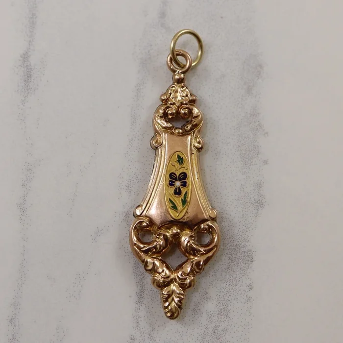 Enameled Victorian Fob Pendant |