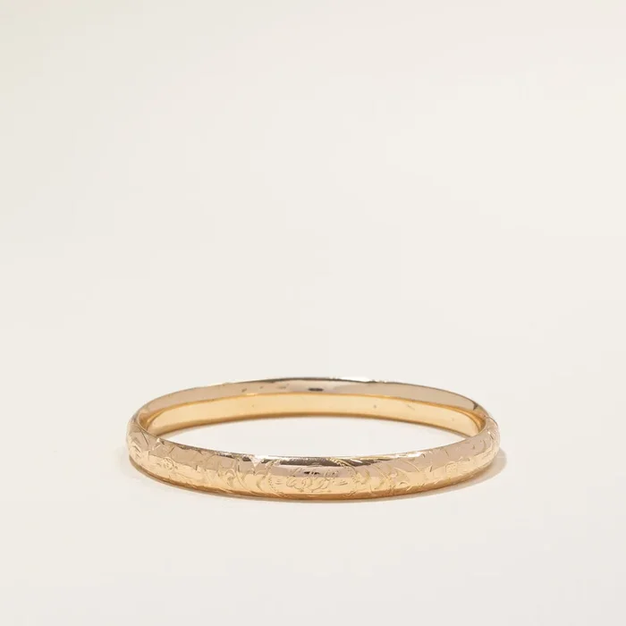 Engraved ‘EJS’ Initial Bangle Bracelet | 8″ |