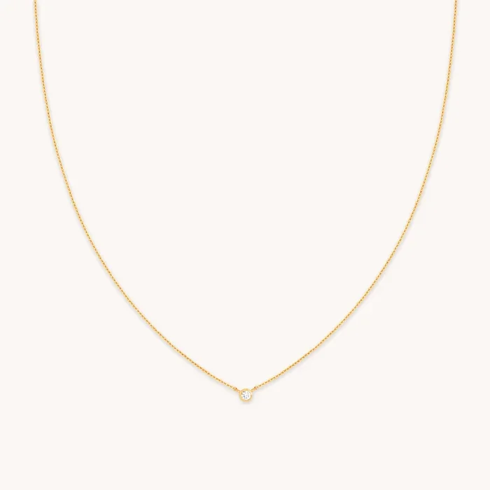 Essential Crystal Pendant Necklace in Gold