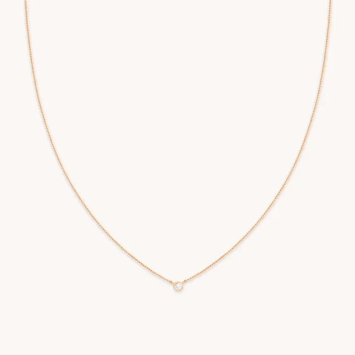 Essential Crystal Pendant Necklace in Rose Gold