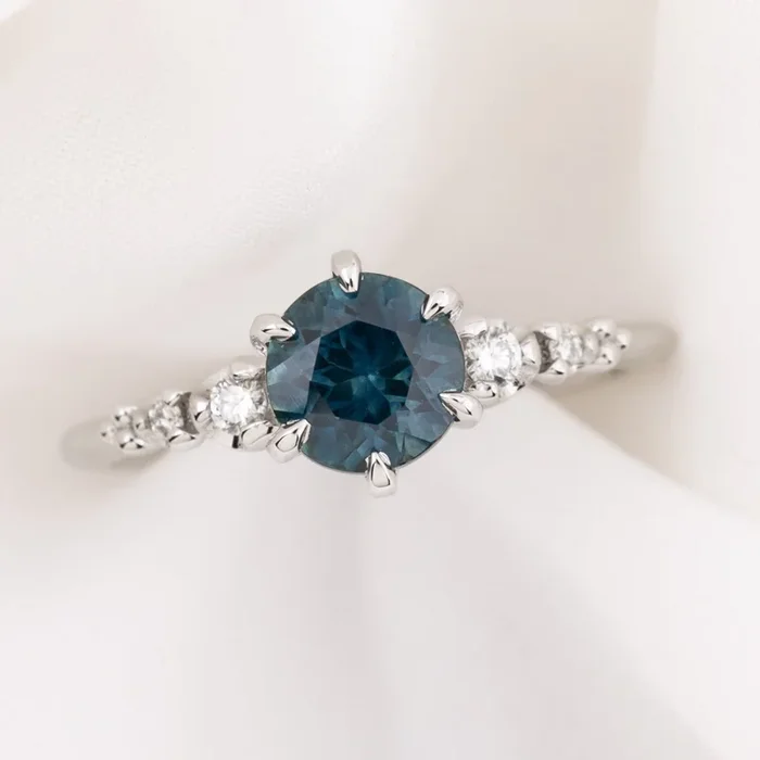 Estel Fleur Ring, 1.42ct Blue Montana Sapphire