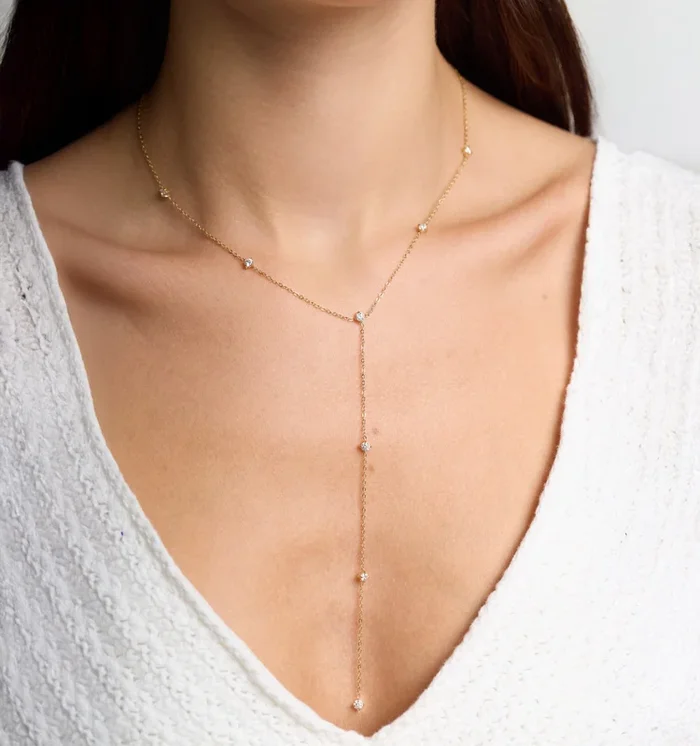 Eternity Drop Y Lariat Necklace