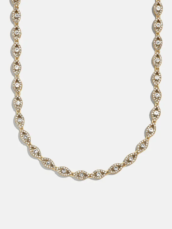 Evil Eye On Repeat Tennis Necklace – Gold/Pavé