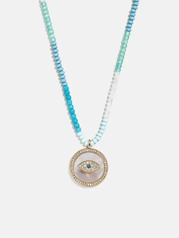 Evil Eye Semi-Precious Necklace – Gold/Blue