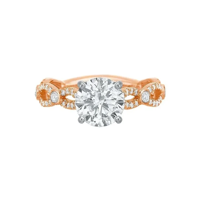 Extraordinary Twist Diamond Semi Mount Ring