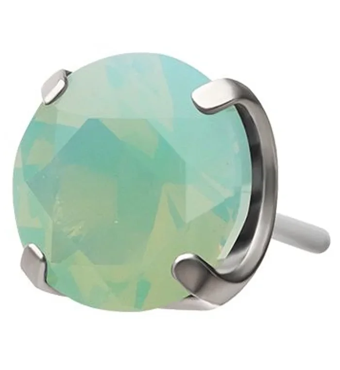 Faceted Green Opalite Titanium Threadless Top