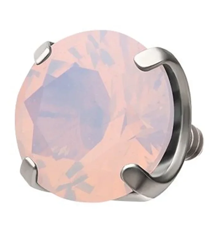 Faceted Pink Opalite Titanium Internally Threaded Top