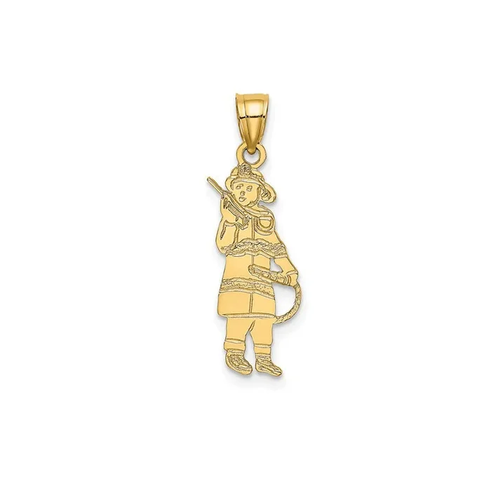 Fireman with Hose Pendant (14K)