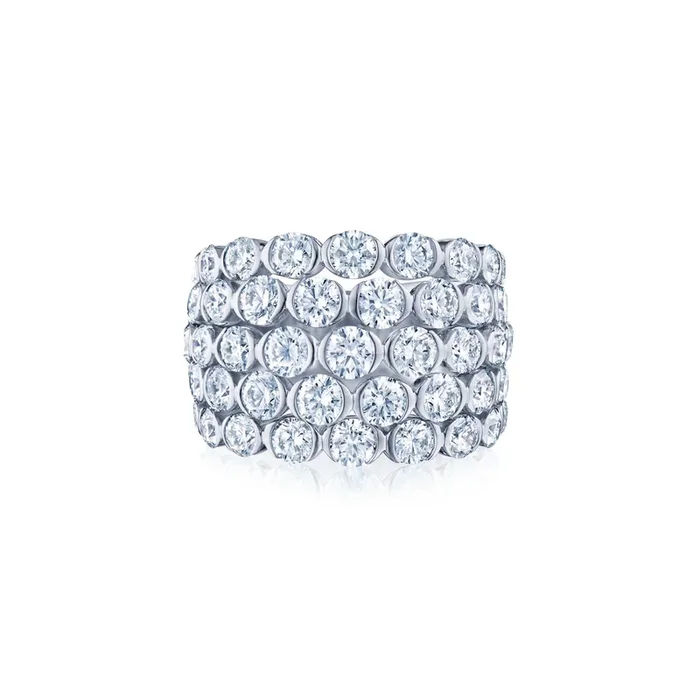 Five-Row Ring Diamond Cocktail Ring