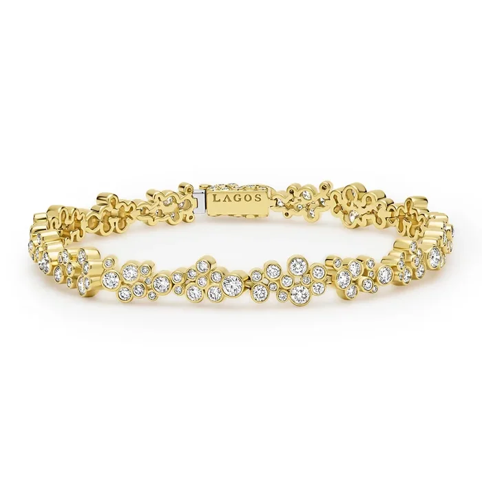 Fizz 18K Gold Cluster Diamond Tennis Bracelet