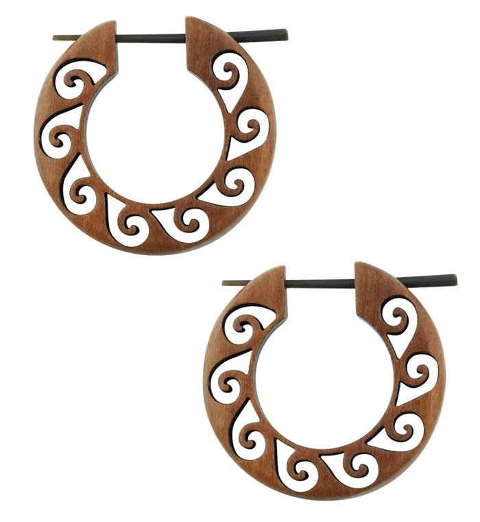 Flare Hoop Wood Earrings