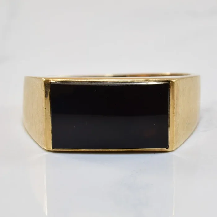 Flat Cab Black Onyx Ring | 2.50ct | SZ 10.75 |
