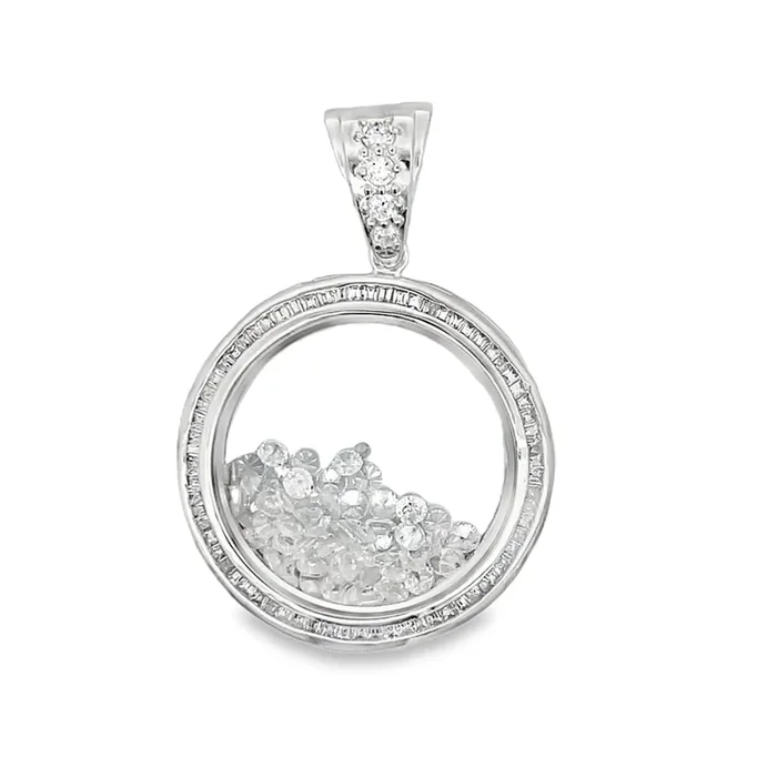 Floating CZ Pendant .925 Sterling Silver