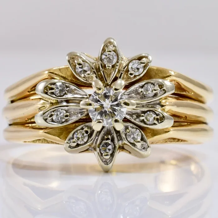 Floral Diamond Cluster RIng | 0.27 ctw SZ 10.25 |