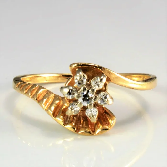 Flower Cluster Set Bypass Diamond Ring | 0.08ctw | SZ 5.75 |