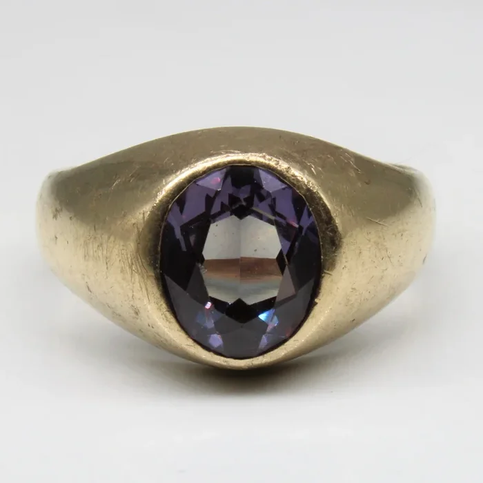 Flush Set Synthetic Colour Change Sapphire Ring | 2.75ct | SZ 8 |