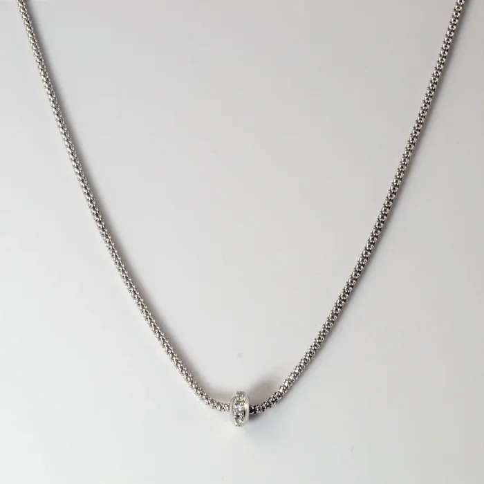 ‘FOPE’ Prima Diamond Rondel Necklace | 0.18ctw | 16″ |