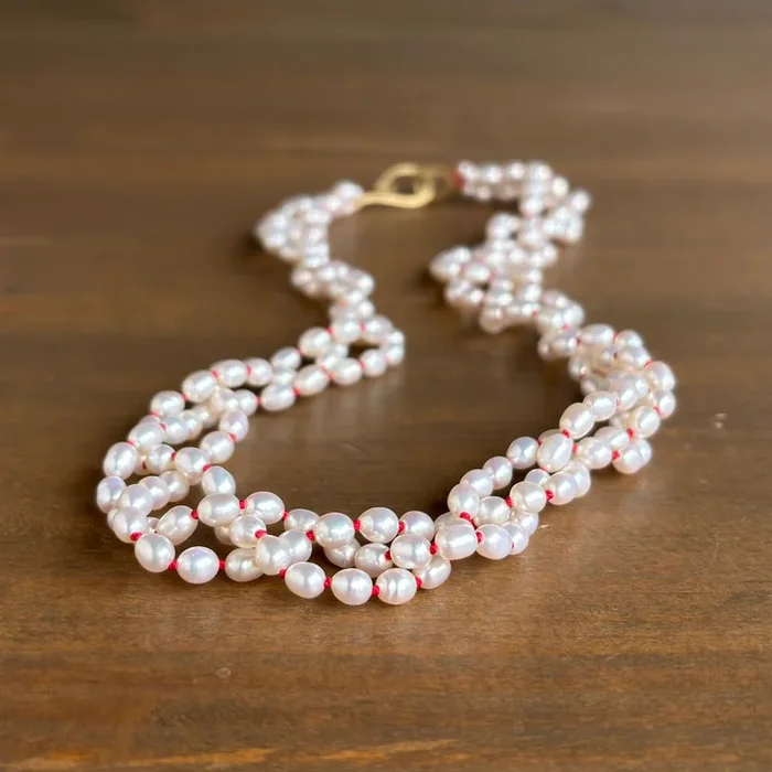 Frost Flowers Lace Pearl Ruthie B. Necklace